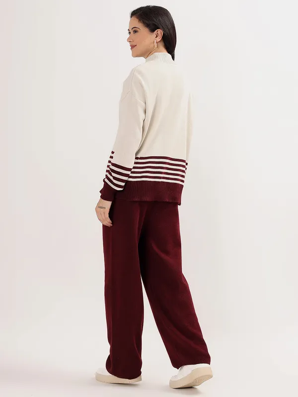 Wine_Women_Winter_Woollen_Co-Ord_Set_Wool_Blend_High_Neck_Top_&_Wide_Leg_Pants_Warm_Knitwear_Tracksuit