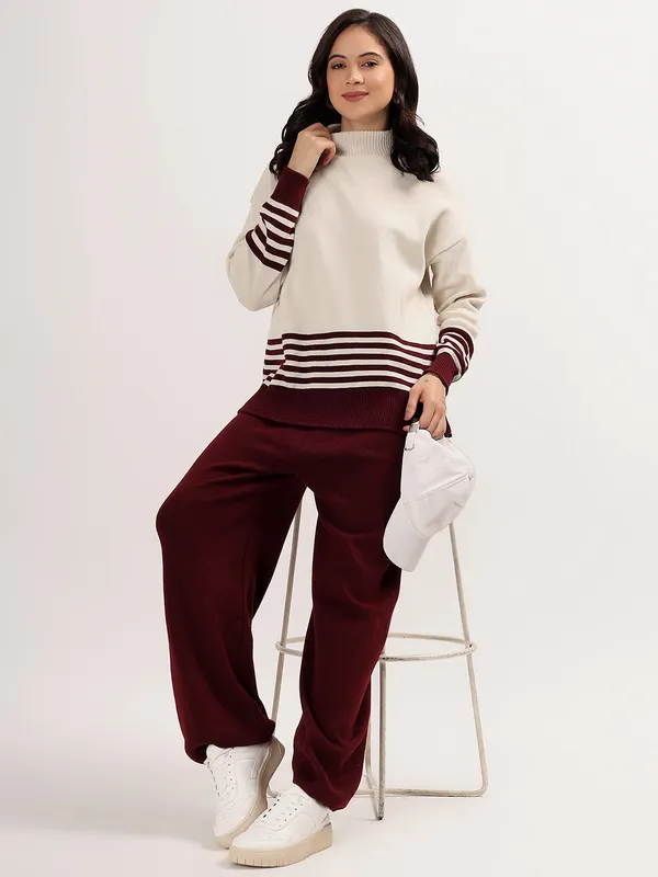 Wine_Women_Winter_Woollen_Co-Ord_Set_Wool_Blend_High_Neck_Top_&_Wide_Leg_Pants_Warm_Knitwear_Tracksuit