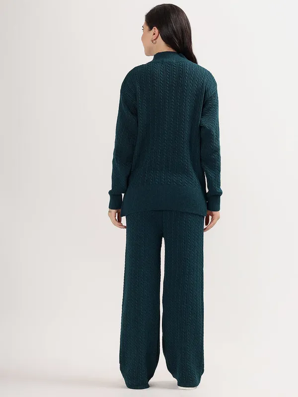 Peacock_Chic_Knit_Lounge_Set_For_Women_Winter_Co-Ord_With_Wide_Leg_Pants