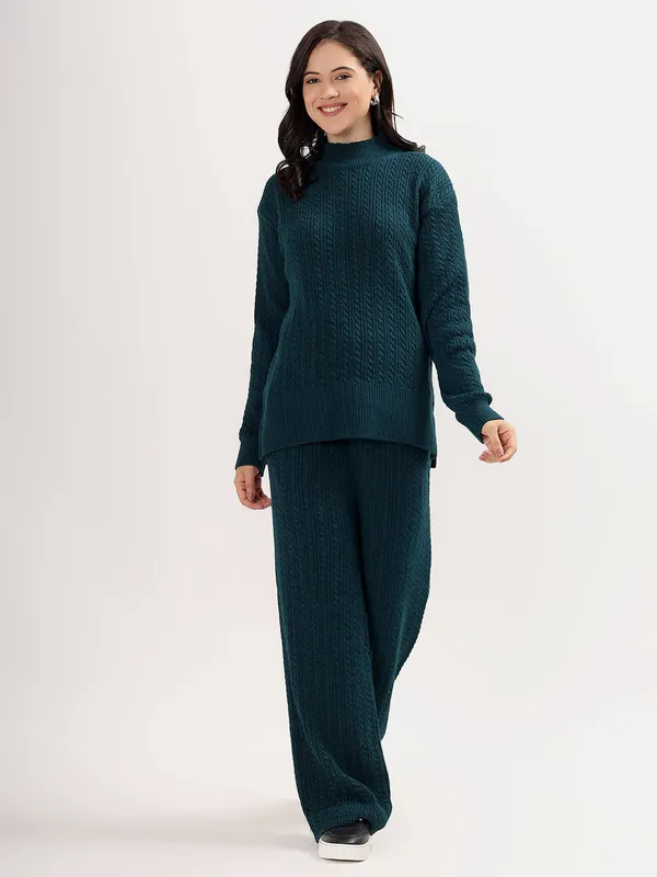 Peacock_Chic_Knit_Lounge_Set_For_Women_Winter_Co-Ord_With_Wide_Leg_Pants