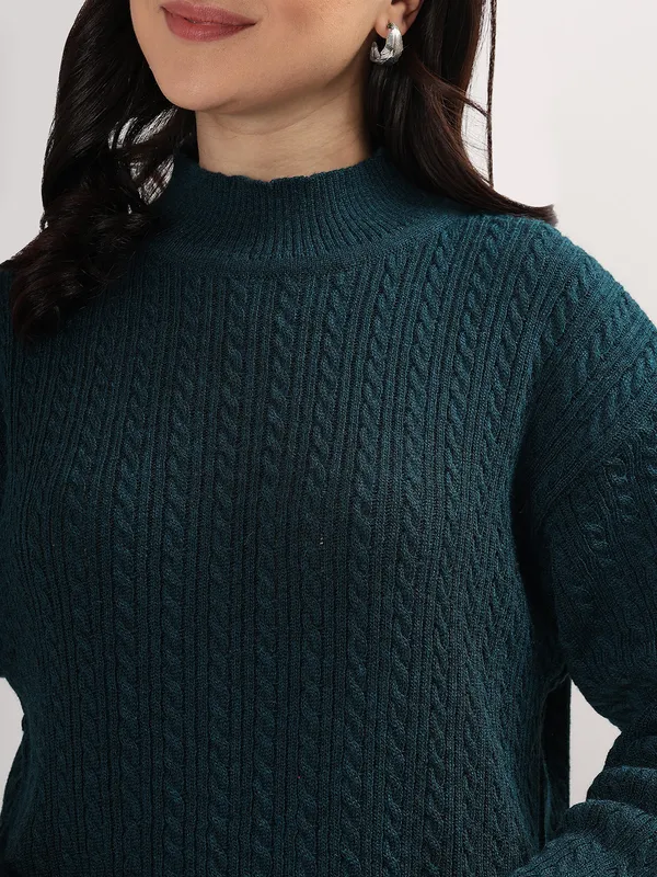 Peacock_Chic_Knit_Lounge_Set_For_Women_Winter_Co-Ord_With_Wide_Leg_Pants