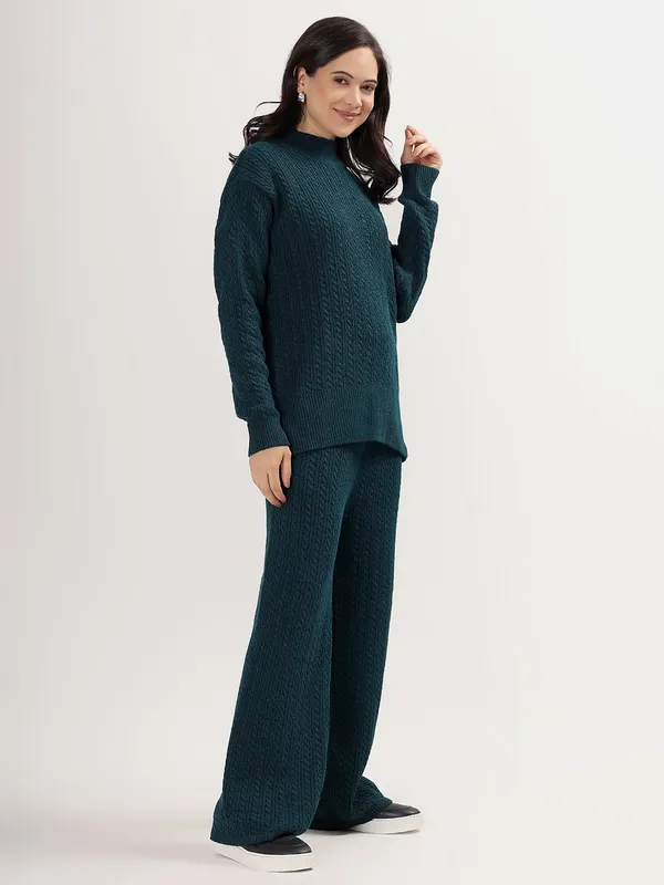 Peacock_Chic_Knit_Lounge_Set_For_Women_Winter_Co-Ord_With_Wide_Leg_Pants