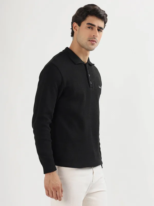 Black_Men's_Polo_Johnny_Collar_Sweater_Premium_Winter_Knitwear_Stylish_&_Comfortable_Mens_Pullover