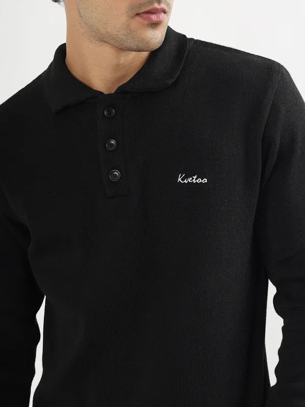 Black_Men's_Polo_Johnny_Collar_Sweater_Premium_Winter_Knitwear_Stylish_&_Comfortable_Mens_Pullover