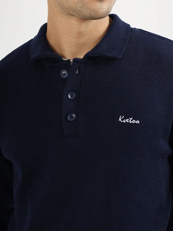 Navy_Men's_Polo_Johnny_Collar_Sweater_Premium_Winter_Knitwear_Stylish_&_Comfortable_Mens_Pullover