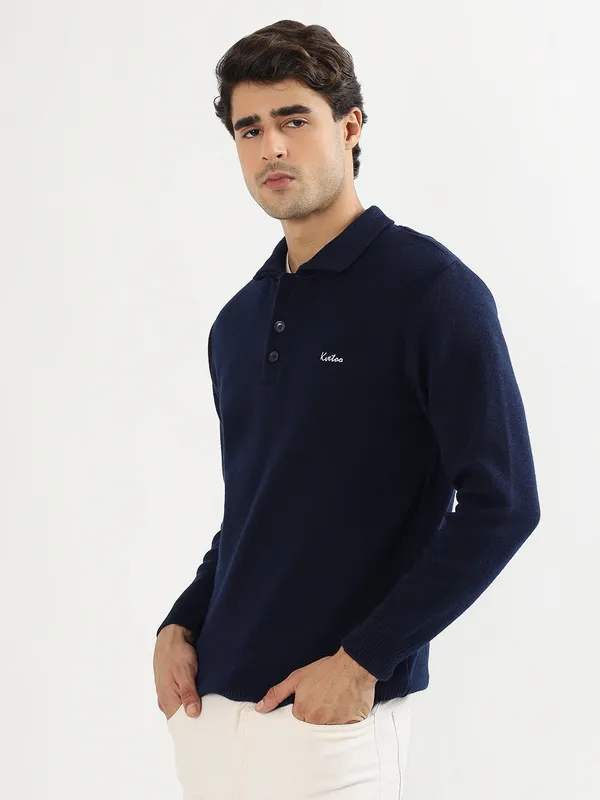 Navy_Men's_Polo_Johnny_Collar_Sweater_Premium_Winter_Knitwear_Stylish_&_Comfortable_Mens_Pullover