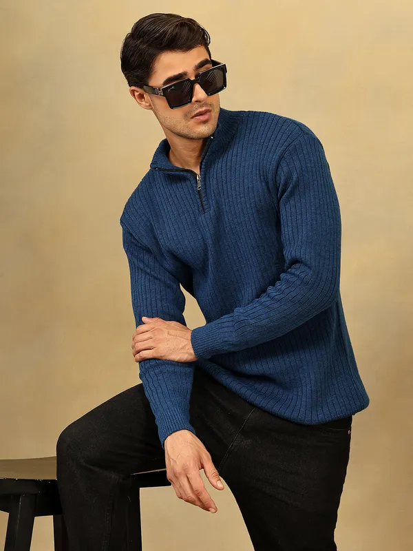 Airforce_Woolen_Zipper_Sweater_For_Men