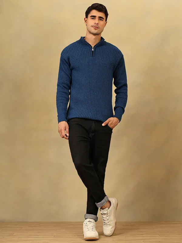 Airforce_Woolen_Zipper_Sweater_For_Men
