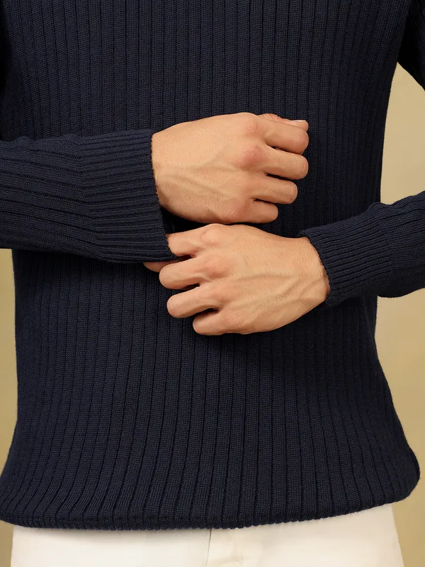 Navy_Woolen_Zipper_Sweater_For_Men