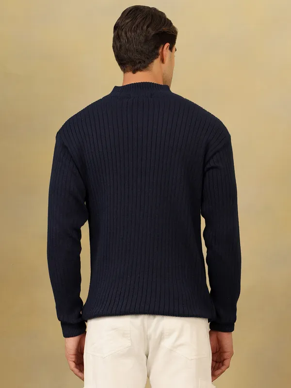 Navy_Woolen_Zipper_Sweater_For_Men