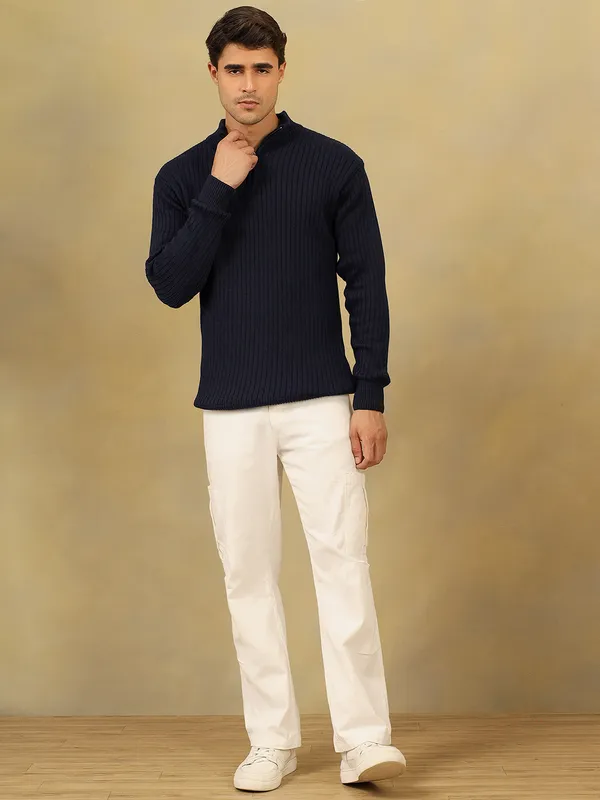 Navy_Woolen_Zipper_Sweater_For_Men