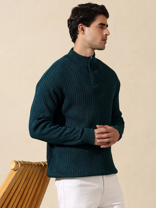 Peacock_Woolen_Zipper_Sweater_For_Men