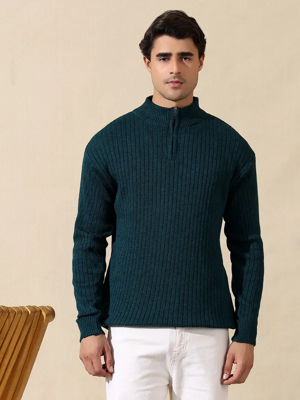 Peacock_Woolen_Zipper_Sweater_For_Men