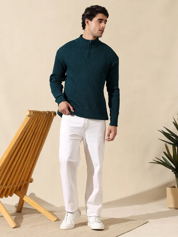 Peacock_Woolen_Zipper_Sweater_For_Men