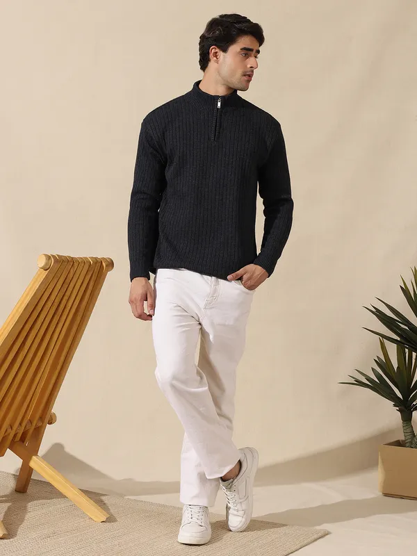 Dark_Grey_Woolen_Zipper_Sweater_For_Men