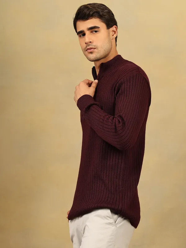 Purple_Woolen_Zipper_Sweater_For_Men