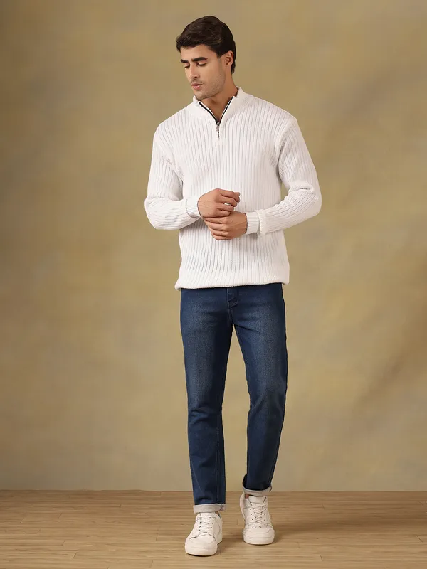 White_Woolen_Zipper_Sweater_For_Men