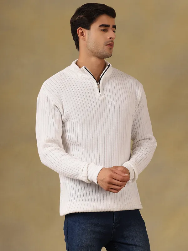 White_Woolen_Zipper_Sweater_For_Men