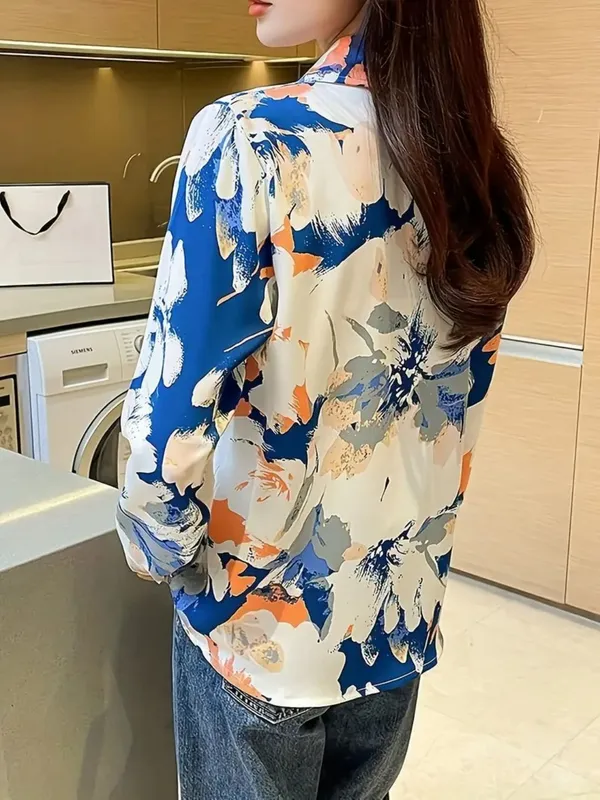 Blue_&_White_Rayon_Classic_Korean_Check_Shirt_For_Women