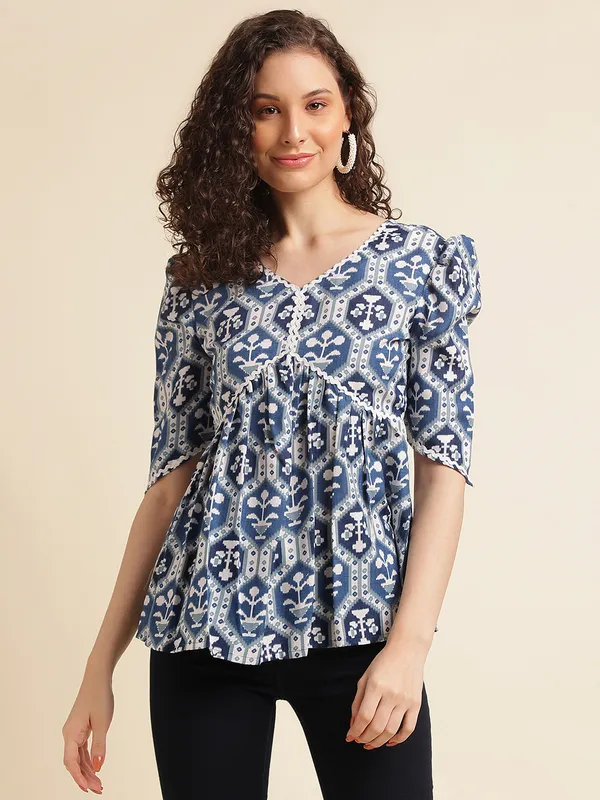 Blue_Rayon_Slub_Designer_Fashion_Top_For_Women