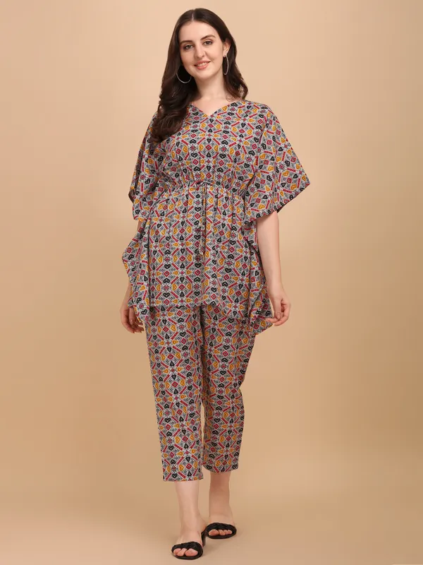 Grey_Premium_Slub_Kaftan_Co-Ord_Set_For_Women