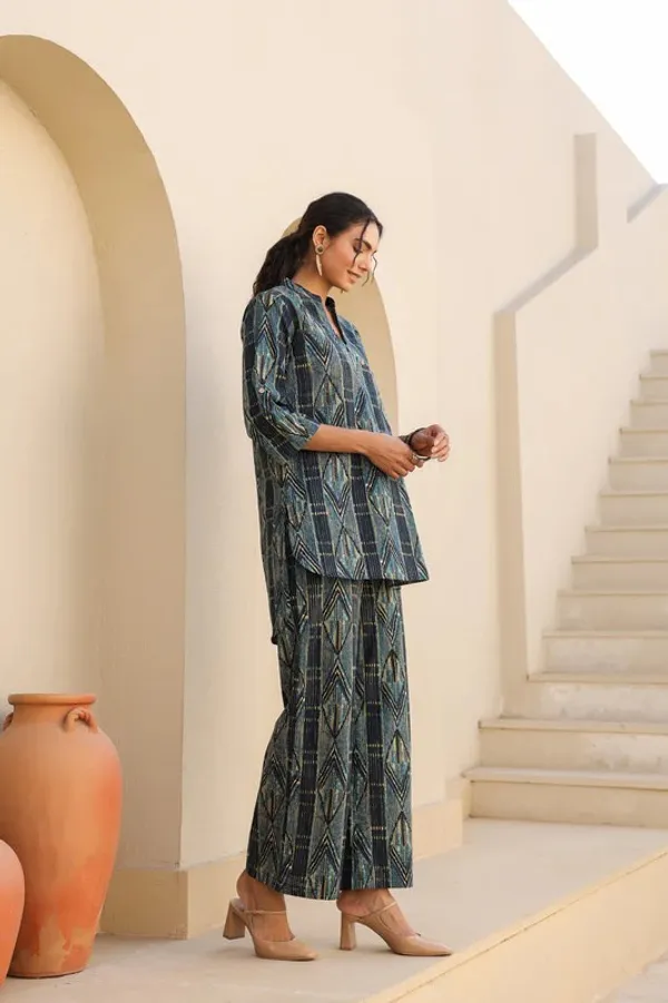 Blue_Rayon_Slub_Co-Ord_Set_For_Women