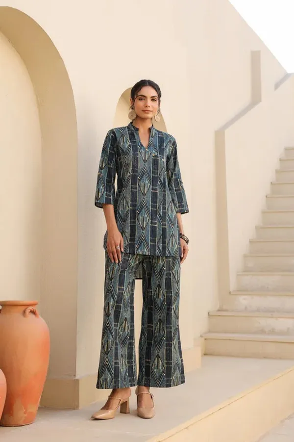 Blue_Rayon_Slub_Co-Ord_Set_For_Women