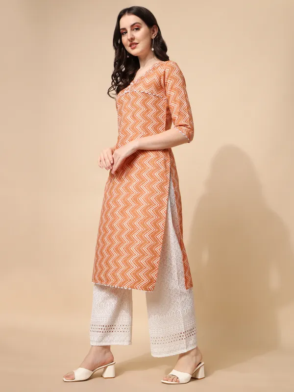 Peach_Cotton_Blend_Kurta_For_Women
