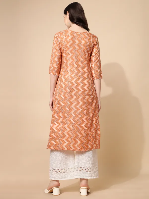 Peach_Cotton_Blend_Kurta_For_Women