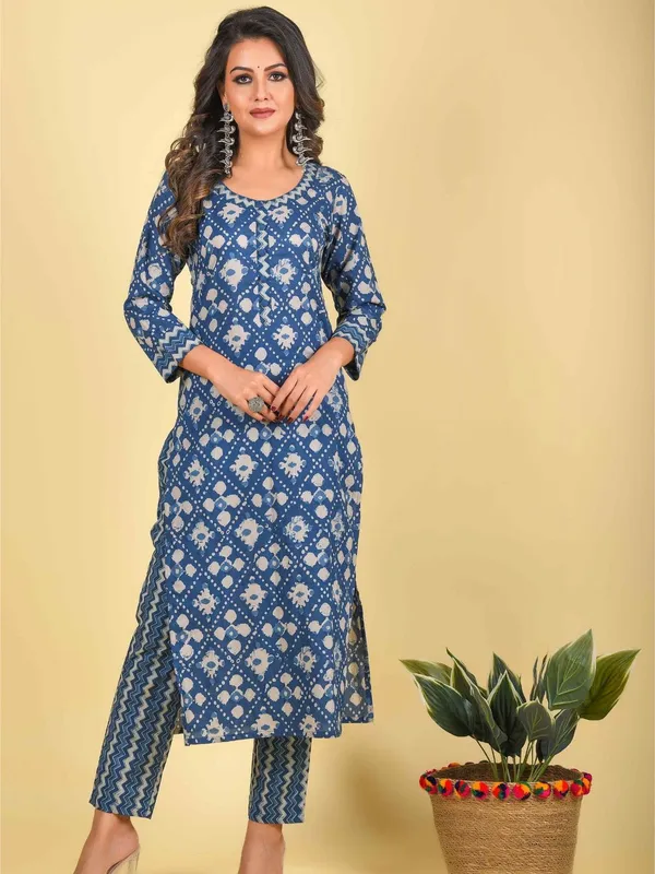 Blue_Rayon_Slub_&_Dupatta_Kotachex_Kurta_Set_For_Women