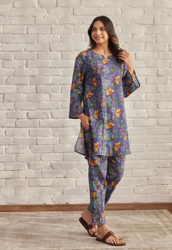 Blue_Rayon_Slub_Co-Ord_Set_For_Women