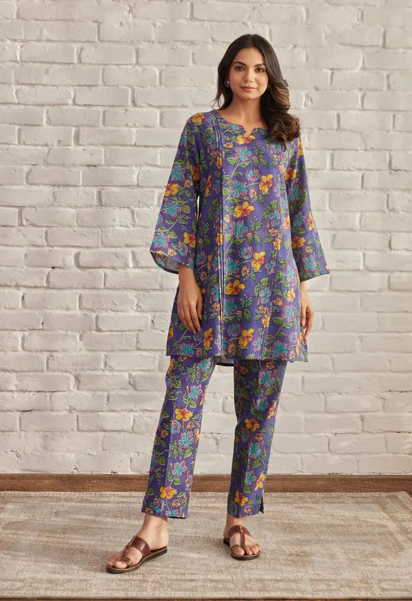 Blue_Rayon_Slub_Co-Ord_Set_For_Women