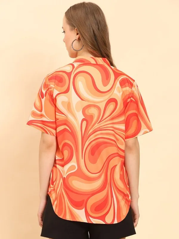 Orange_Rayon_Slub_Printed_Fashion_Women_Shirt_For_Women