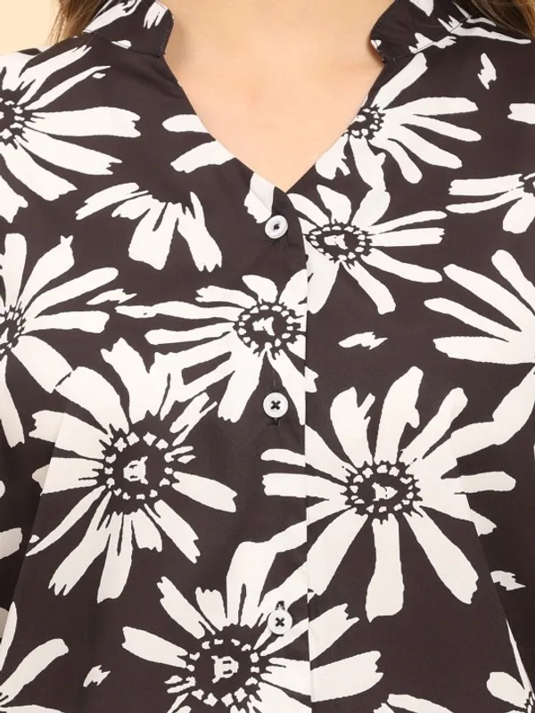 Black_Rayon_Slub_Designer_Luxe_Women_Shirt_For_Women
