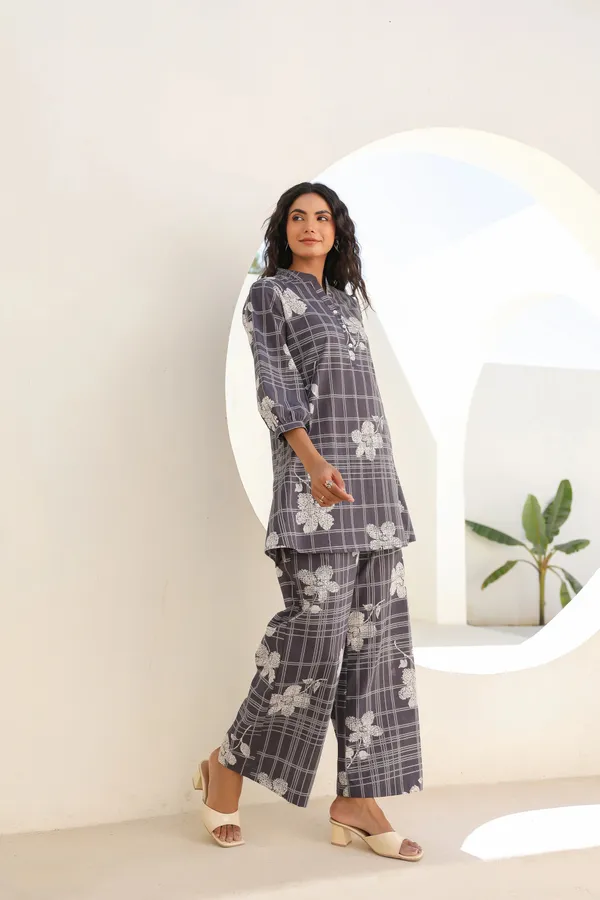 Grey_Rayon_Slub_Co-Ord_Set_For_Women