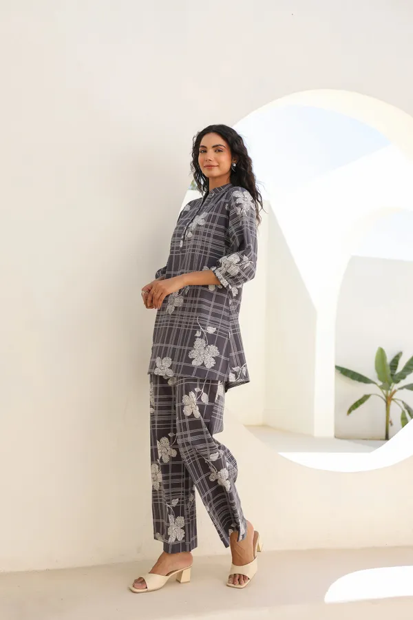Grey_Rayon_Slub_Co-Ord_Set_For_Women