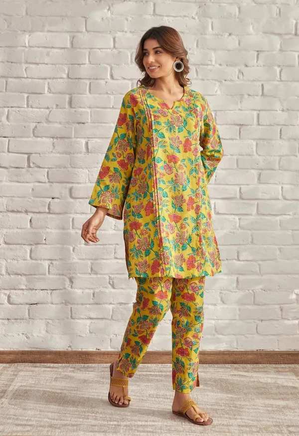 Yellow_Rayon_Slub_Co-Ord_Set_For_Women