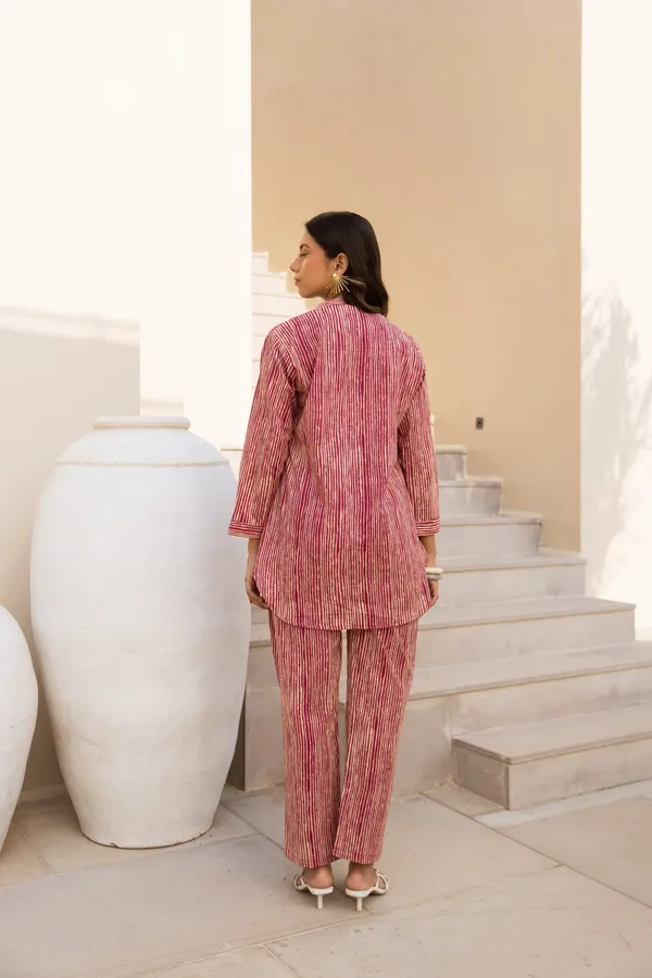Peach_Rayon_Slub_Co-Ord_Set_For_Women