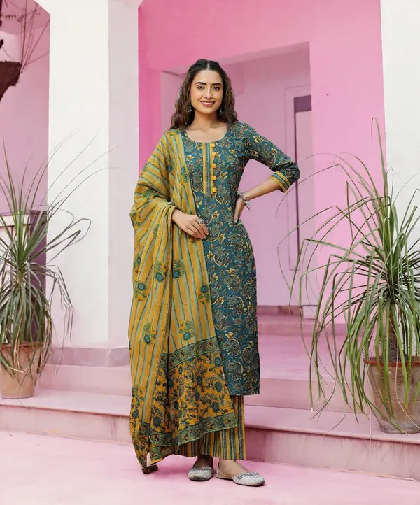 Rayon_Slub_&_Dupatta_Kotachex_Kurta_Set_For_Women