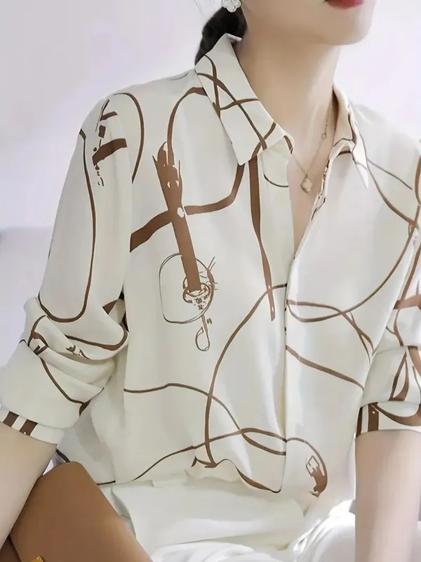 White_Rayon_Elegant_Korean_Women_Shirt_For_Women