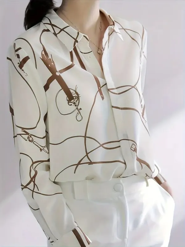 White_Rayon_Elegant_Korean_Women_Shirt_For_Women