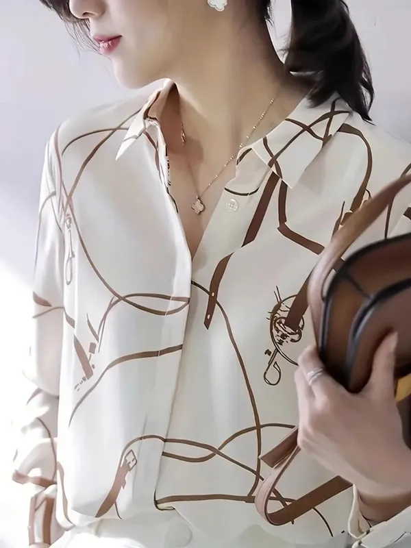 White_Rayon_Elegant_Korean_Women_Shirt_For_Women