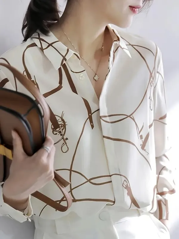 White_Rayon_Elegant_Korean_Women_Shirt_For_Women