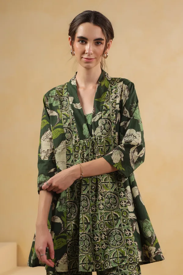 Green_Rayon_Slub_Smart_Modern_Co-Ord_Ensemble_For_Women