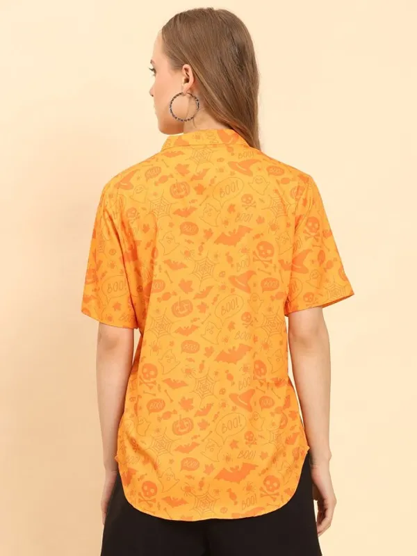 Orange_Rayon_Slub_Stylish_Urban_Wear_Shirt_For_Women