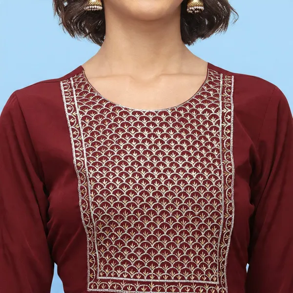 Dark_Maroon_Kurti_Bottom_Style_Set