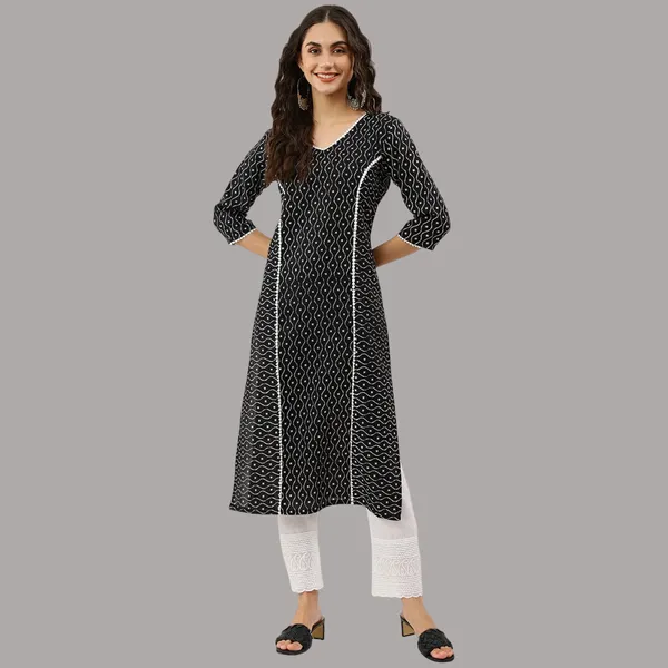 Black_Cotton_Blend_Kurti_For_Women