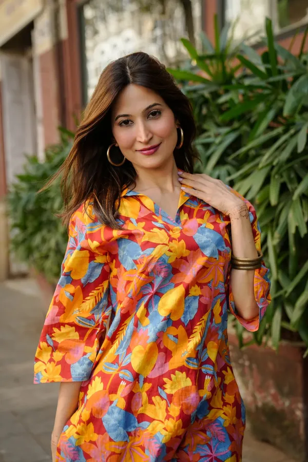 Orange_Rayon_Slub_Elegant_Co-Ord_Fashion_Collection_For_Women