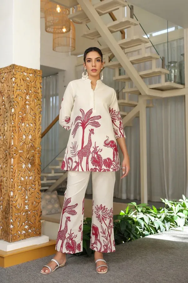 White_Rayon_Slub_Co-Ord_Set_For_Women