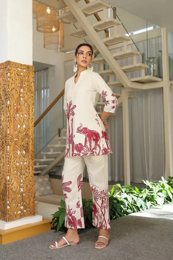 White_Rayon_Slub_Co-Ord_Set_For_Women